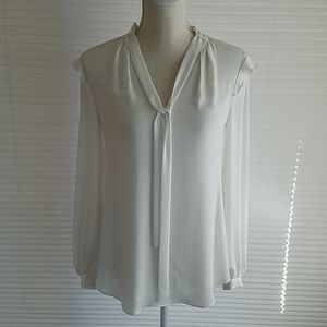 White House Black Market neck tie blouse
